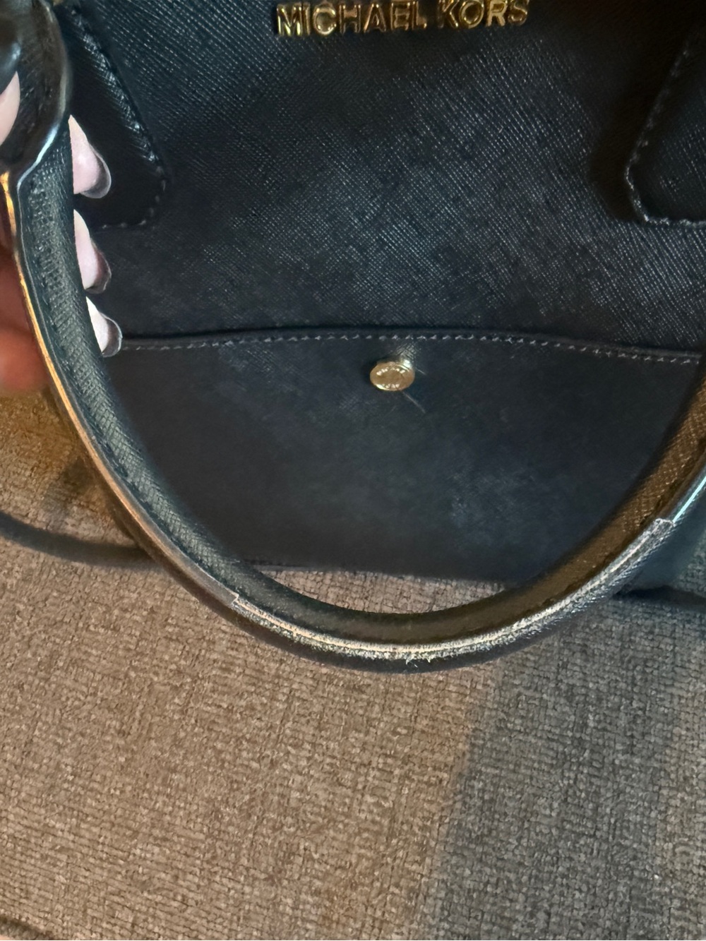 Michael Kors Black Leather Tote with Red Interior and Gold Hardware - Picture 13 of 13